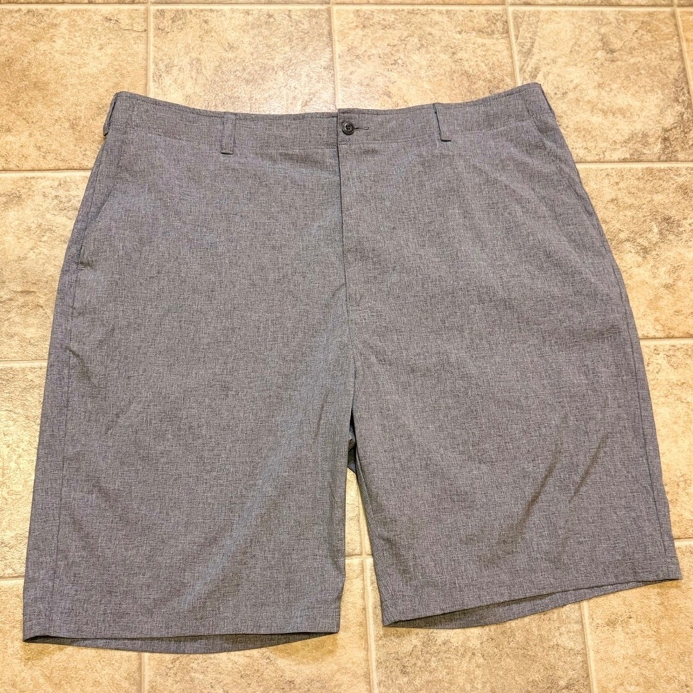 Ben Hogan Mens 44 Heather Grey Performance Golf Shorts Stretch Flat Front WT4414